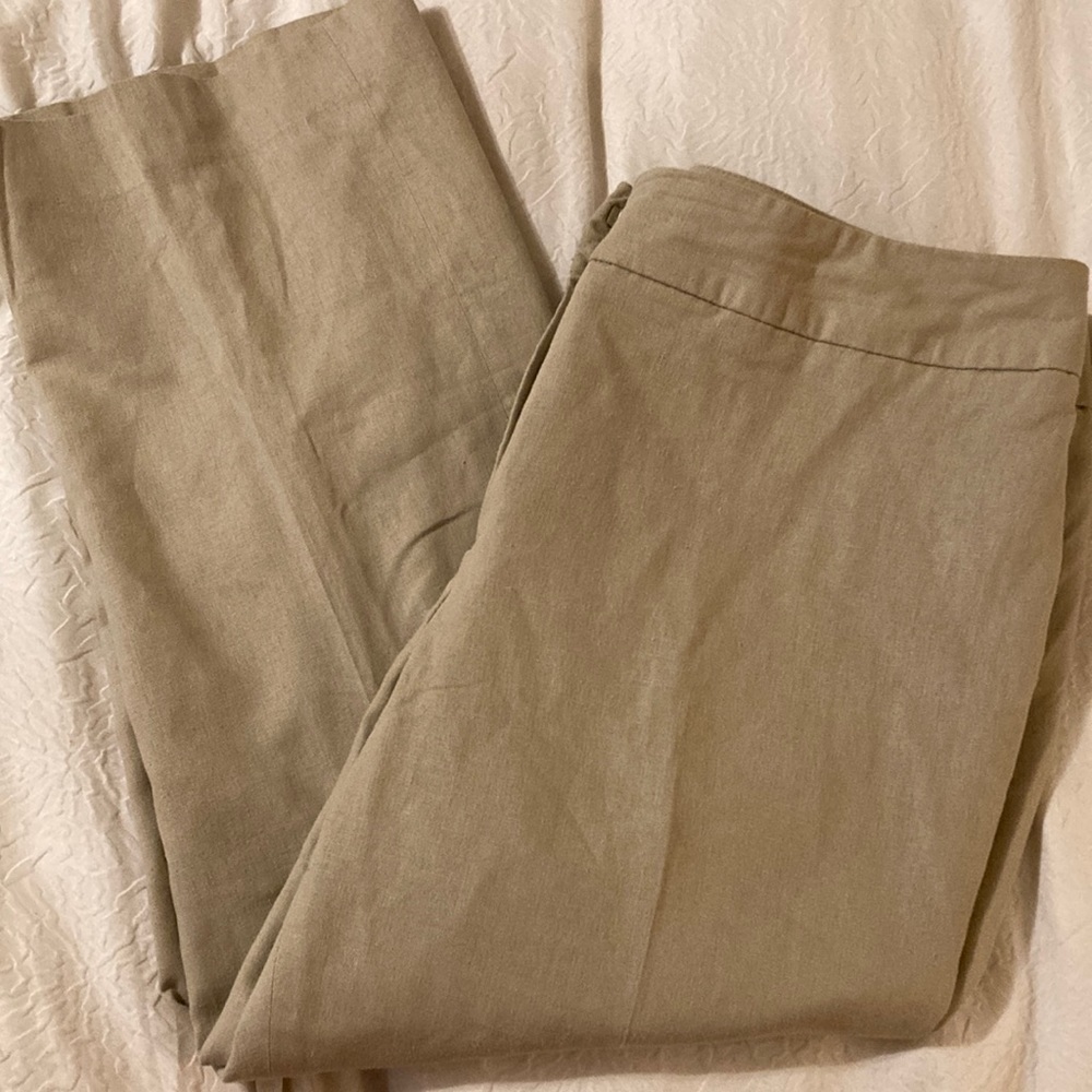 🌈 Jennifer & Grace cropped lined linen rayon pants size 14